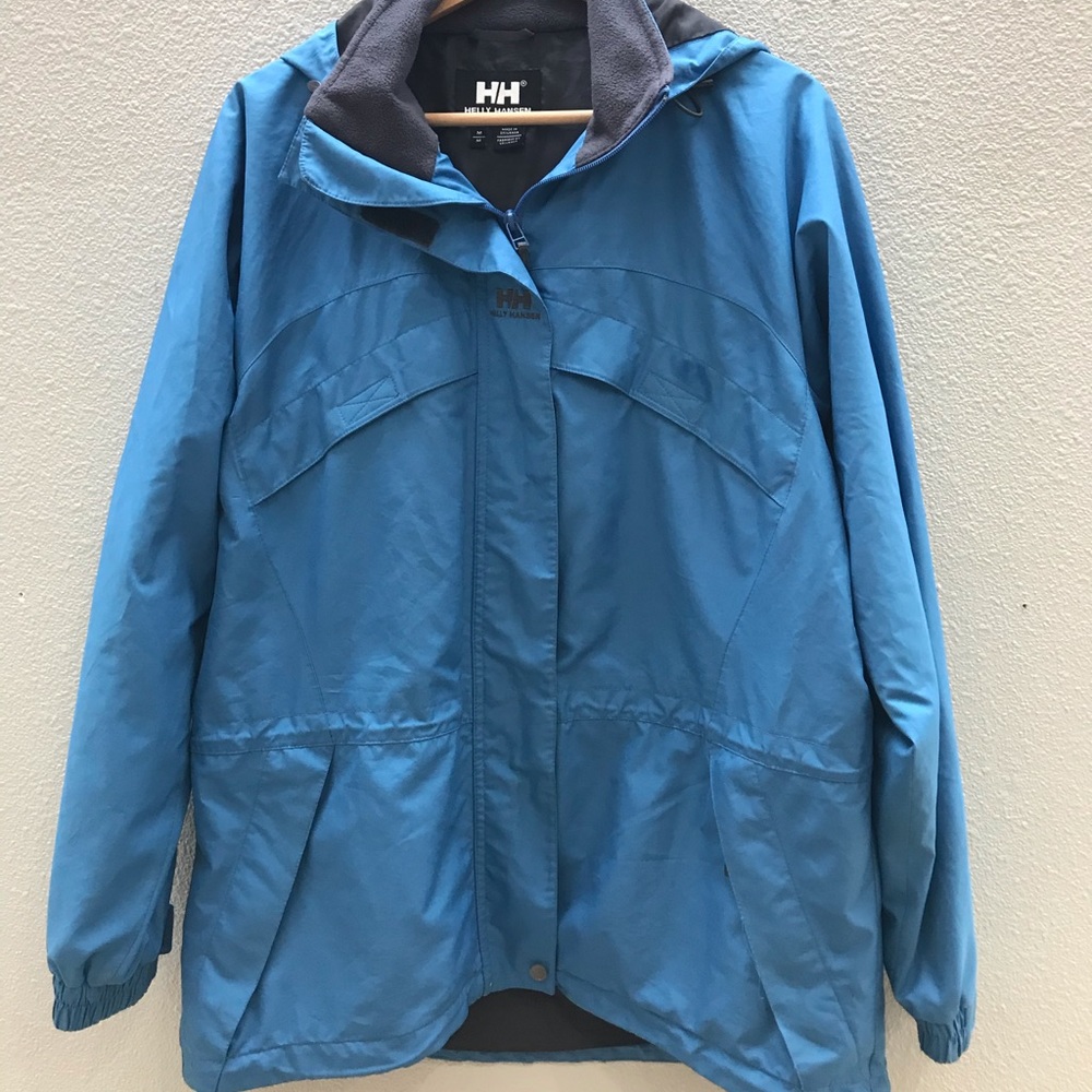 Helly Hansen rain jacket coat blue medium